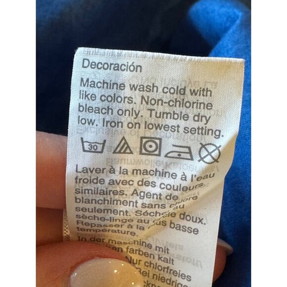 J Crew Dress Women XS Blue Floral Embroidered Midi Preppy Boho Cottagecore - Picture 15 of 15